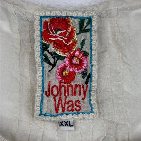 Johnny Was Sheer Embroidered Crochet Tunic Blouse PLUS Size XXL Cream Ivory lace - Picture 3 of 7